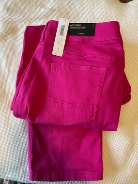 Chico's Bright Fuchsia Girlfriend Crop Jeans Sz 3